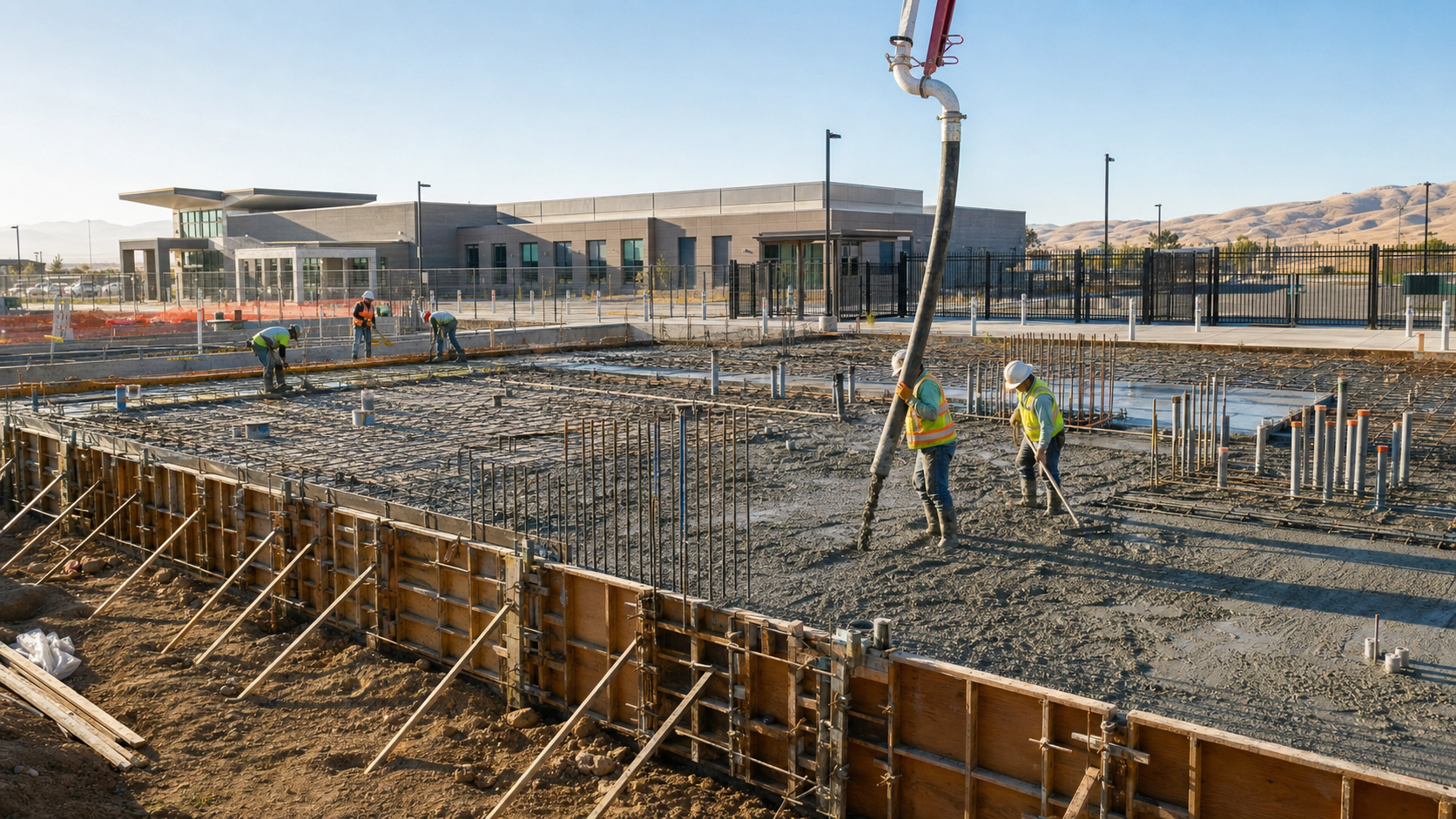 Concept image of concrete foundation work at a public facility